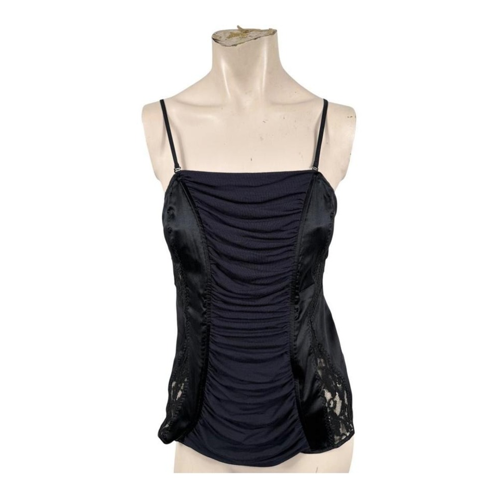 Marciano by Guess Black Satin &‎ Mesh Corset Top